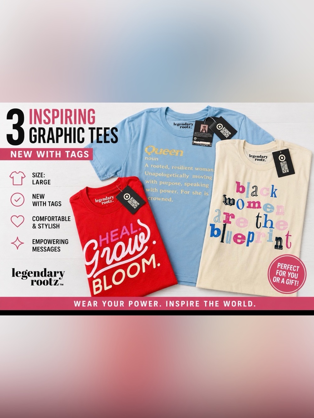 Legendary Rootz Black History Month Graphic Tee Bundle NWT Size Large Target Exc